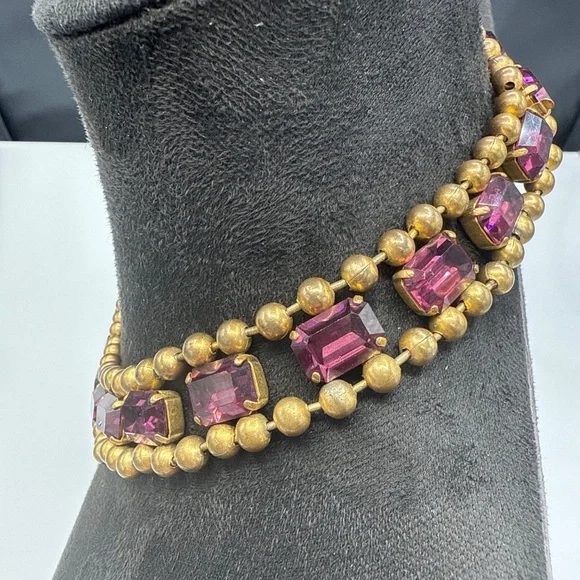 Art Deco amethyst glass necklace - Picture 7 of 14